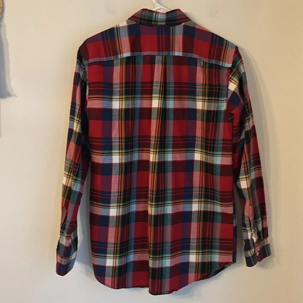 Ralph Lauren Boy unisex Multi colored plaid tartan flannel button down XL/18/20